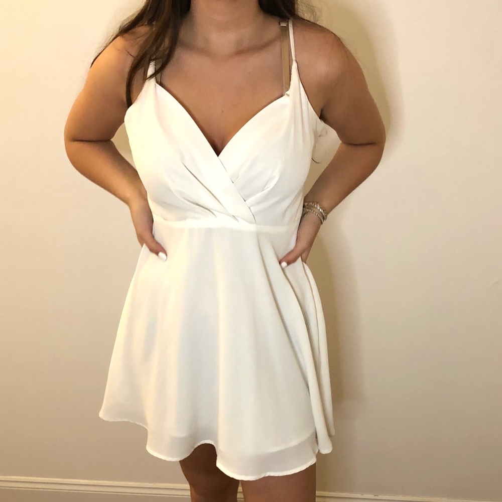 Re-Named Brand Flowy White Dress